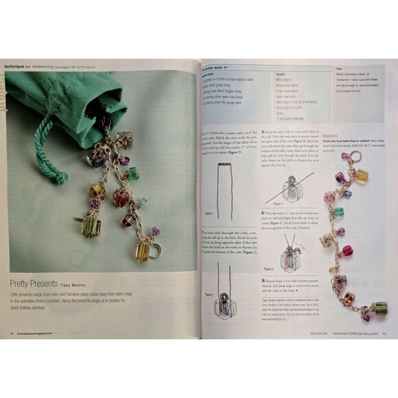 Beadwork Magazine December 2006 January 2007 Embellish A Button Bracelet - Picture 12 of 15